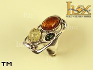 Jewellery SILVER sterling ring.  Stone: amber. TAG: ; name: R-644; weight: 6.4g.