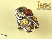 Jewellery SILVER sterling ring.  Stone: amber. TAG: clasic; name: R-647; weight: 7.5g.