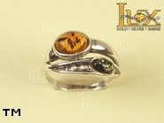 Jewellery SILVER sterling ring.  Stone: amber. TAG: nature; name: R-651; weight: 3.2g.