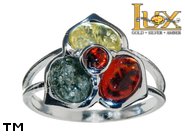 Jewellery SILVER sterling ring.  Stone: amber. TAG: nature; name: R-681; weight: 3.4g.