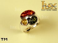 Jewellery SILVER sterling ring.  Stone: amber. TAG: ; name: R-685; weight: 5.5g.