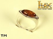 Jewellery SILVER sterling ring.  Stone: amber. TAG: ; name: R-695; weight: 4.3g.