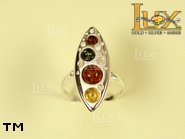 Jewellery SILVER sterling ring.  Stone: amber. TAG: modern; name: R-700; weight: 4.4g.