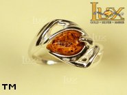Jewellery SILVER sterling ring.  Stone: amber. TAG: nature; name: R-733-2; weight: 3.6g.