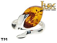 Jewellery SILVER sterling ring.  Stone: amber. TAG: ; name: R-742; weight: 5g.
