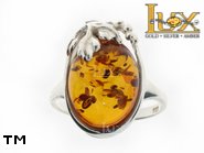 Jewellery SILVER sterling ring.  Stone: amber. TAG: nature; name: R-760; weight: 4.6g.