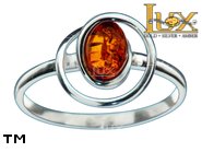 Jewellery SILVER sterling ring.  Stone: amber. TAG: ; name: R-830-3; weight: 2.1g.