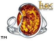 Jewellery SILVER sterling ring.  Stone: amber. TAG: ; name: R-843-1; weight: 3.5g.