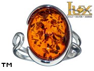 Jewellery SILVER sterling ring.  Stone: amber. TAG: ; name: R-843-3; weight: 3.6g.