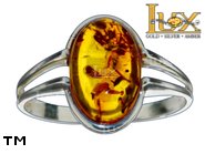 Jewellery SILVER sterling ring.  Stone: amber. TAG: ; name: R-871; weight: 2.7g.