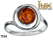 Jewellery SILVER sterling ring.  Stone: amber. TAG: ; name: R-872; weight: 2.1g.