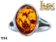 Jewellery SILVER sterling ring.  Stone: amber. TAG: ; name: R-895; weight: 3.3g.