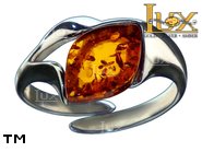 Jewellery SILVER sterling ring.  Stone: amber. TAG: ; name: R-900J; weight: 3.9g.