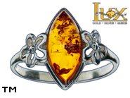 Jewellery SILVER sterling ring.  Stone: amber. TAG: nature; name: R-918; weight: 2.2g.
