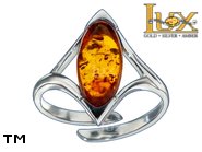 Jewellery SILVER sterling ring.  Stone: amber. TAG: ; name: R-923J; weight: 3.05g.