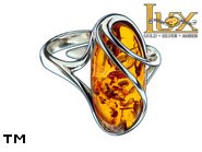 Jewellery SILVER sterling ring.  Stone: amber. TAG: ; name: R-926J; weight: 3.8g.