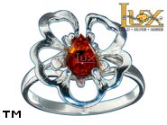 Jewellery SILVER sterling ring.  Stone: amber. TAG: nature; name: R-956; weight: 2.3g.