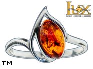 Jewellery SILVER sterling ring.  Stone: amber. TAG: hearts; name: R-985; weight: 1.9g.