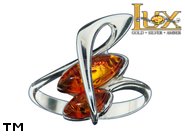 Jewellery SILVER sterling ring.  Stone: amber. TAG: modern; name: R-995; weight: 3.1g.