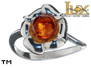 Jewellery SILVER sterling ring.  Stone: amber. TAG: nature; name: R-A32; weight: 2.9g.