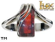 Jewellery SILVER sterling ring.  Stone: amber. TAG: ; name: R-A36; weight: 3.2g.