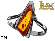 Jewellery SILVER sterling ring.  Stone: amber. TAG: modern; name: R-C38; weight: 2.6g.