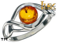 Jewellery SILVER sterling ring.  Stone: amber. TAG: clasic; name: R-D16; weight: 2.2g.